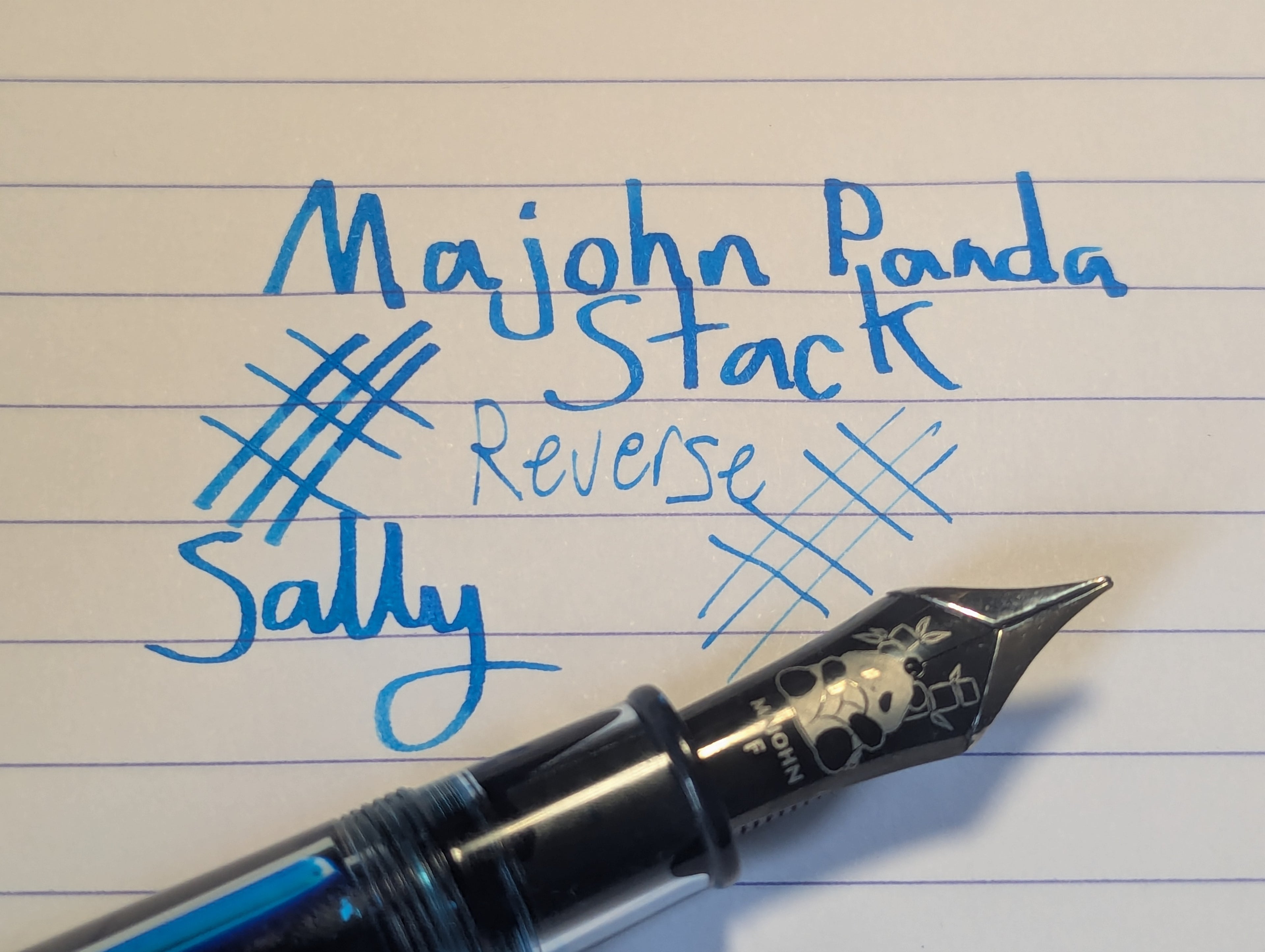 #8 Panda Black and Silver Stacked Nib